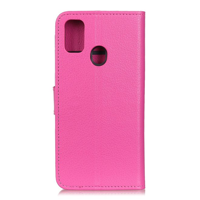 OnePlus Nord N100 Handy Hülle - Litchi Leder Bookcover Series - rosa