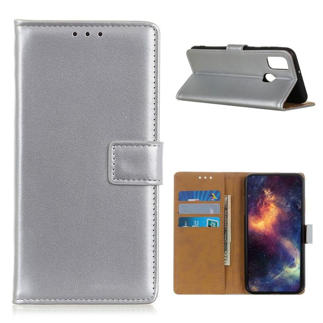 OnePlus Nord N10 5G Handy Hülle - Classic II Leder Bookcover Series - silber