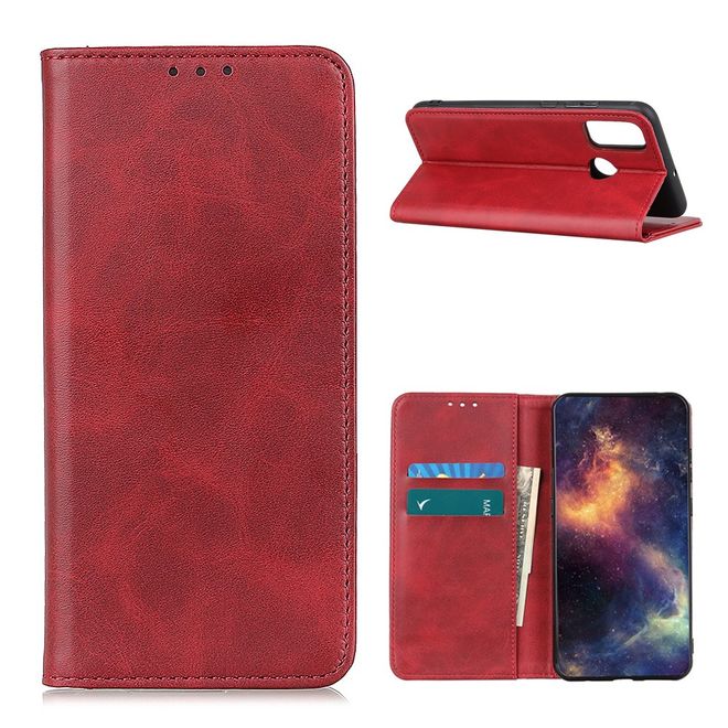 OnePlus Nord N10 5G Handy Hülle - Classic V Leder Bookcover Series - rot