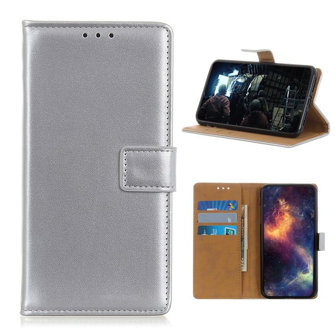 Nokia 3.4 Handy Hülle - Classic II Leder Bookcover Series - silber