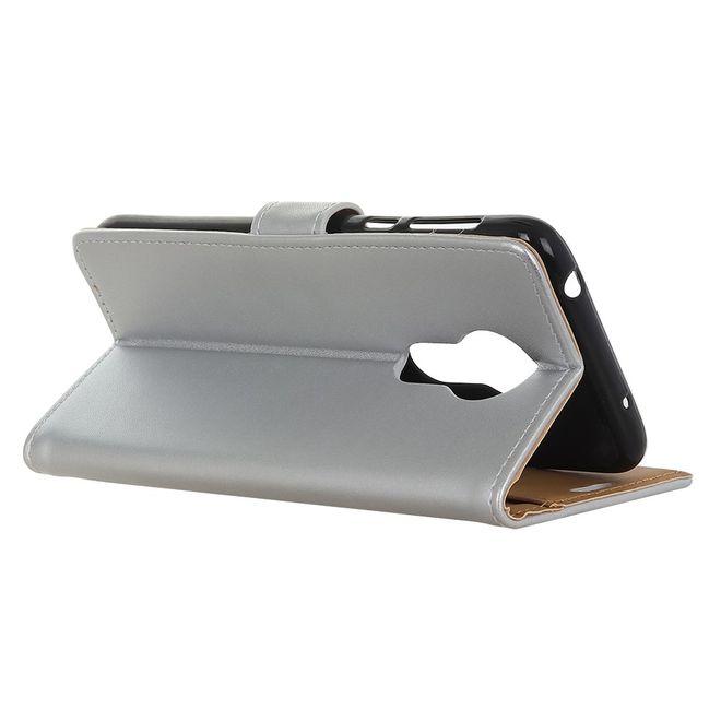 Nokia 3.4 Handy Hülle - Classic II Leder Bookcover Series - silber