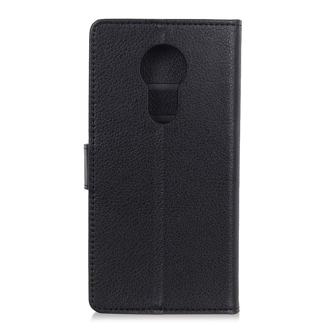 Nokia 3.4 Handy Hülle - Litchi Leder Bookcover Series - schwarz