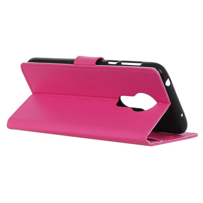 Nokia 3.4 Handy Hülle - Litchi Leder Bookcover Series - rosa