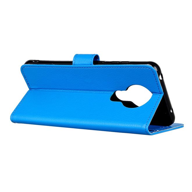 Nokia 3.4 Handy Hülle - Litchi Leder Bookcover Series - blau