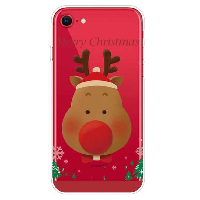iPhone SE (2022) / SE (2020) / 8 / 7 Phone Case - Softcase Image Plastic Series - Red-Nosed Moose