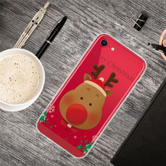 iPhone SE (2022) / SE (2020) / 8 / 7 Phone Case - Softcase Image Plastic Series - Red-Nosed Moose