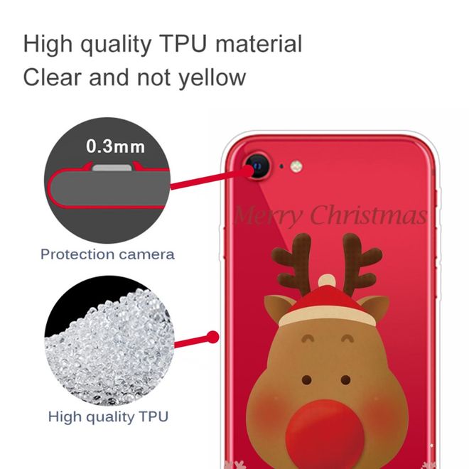 iPhone SE (2022) / SE (2020) / 8 / 7 Phone Case - Softcase Image Plastic Series - Red-Nosed Moose