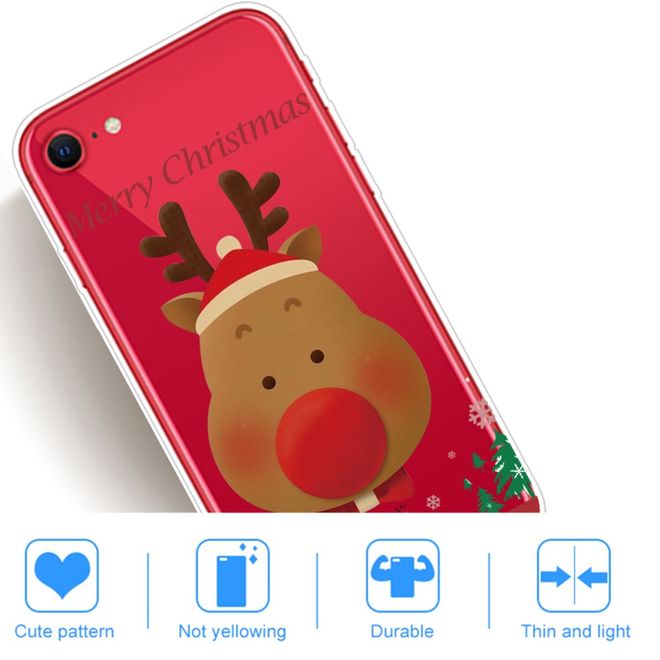 iPhone SE (2022) / SE (2020) / 8 / 7 Phone Case - Softcase Image Plastic Series - Red-Nosed Moose