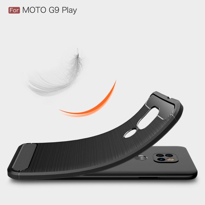 Motorola Moto G9 Play Handyhülle - Carbon Fiber TPU Softcase Series - schwarz