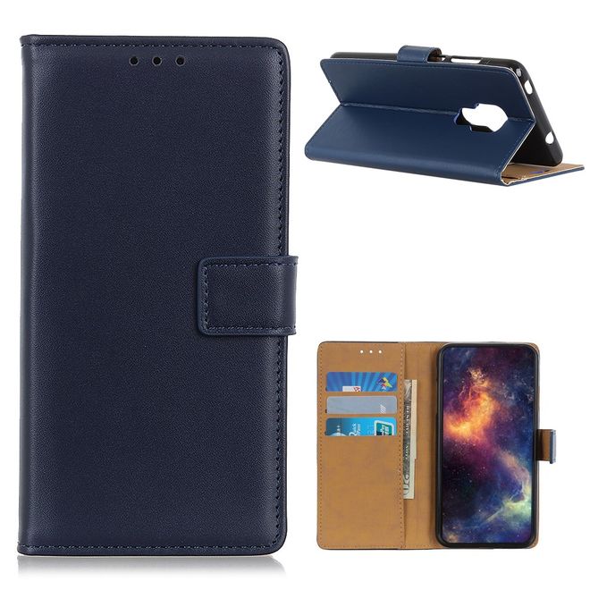 Motorola Moto G9 Play Handy Hülle - Classic II Leder Bookcover Series - dunkelblau