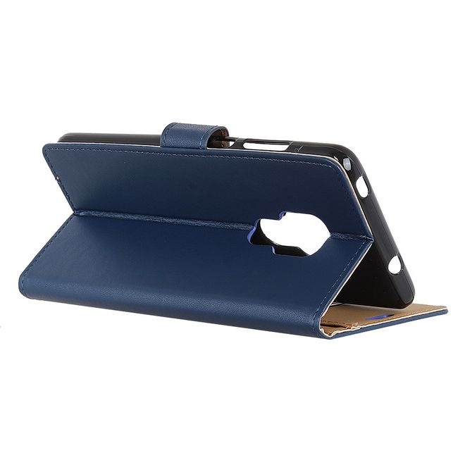 Motorola Moto G9 Play Handy Hülle - Classic II Leder Bookcover Series - dunkelblau