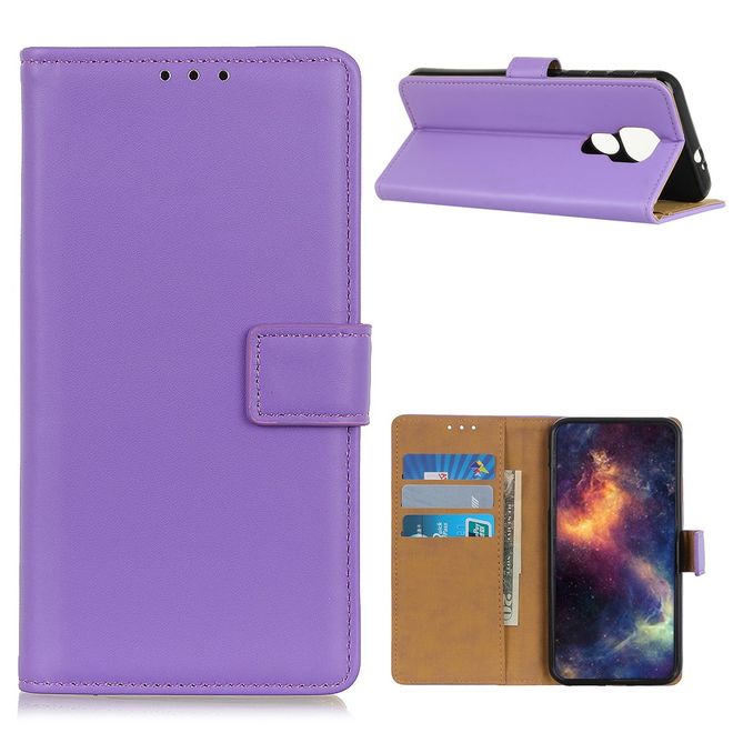 Motorola Moto G9 Play Handy Hülle - Classic II Leder Bookcover Series - purpur