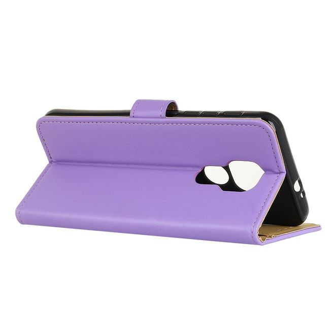 Motorola Moto G9 Play Handy Hülle - Classic II Leder Bookcover Series - purpur