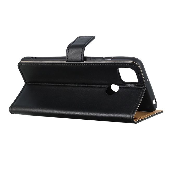 Xiaomi Redmi 9C Handy Hülle - Classic II Leder Bookcover Series - schwarz