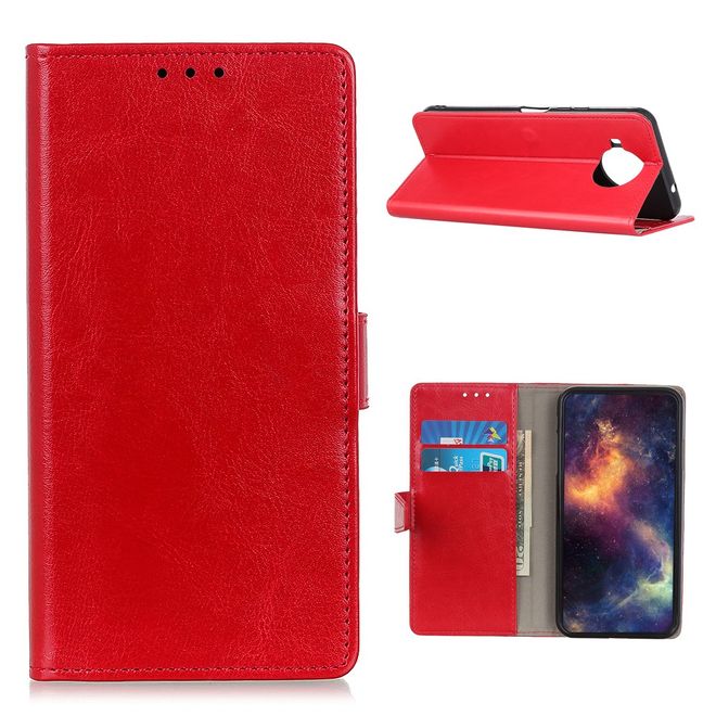Xiaomi Mi 10T Lite Handyhülle - Crazy Horse Leder Bookcover Series - rot