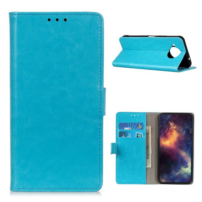 Xiaomi Mi 10T Lite Handyhülle - Crazy Horse Leder Bookcover Series - blau