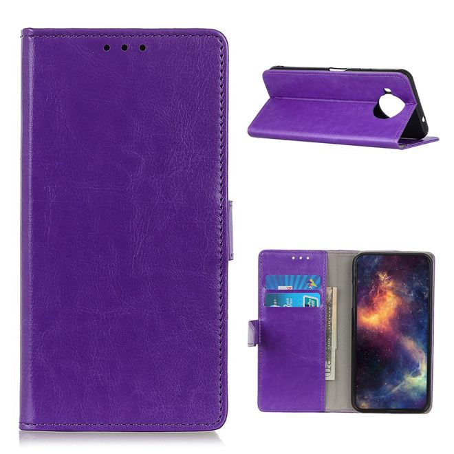 Xiaomi Mi 10T Lite Handyhülle - Crazy Horse Leder Bookcover Series - purpur