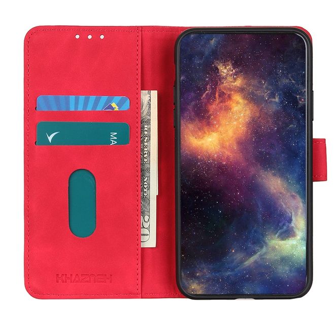 Realme 7 Pro Handy Hülle - Classic IV Leder Bookcover Series - rot