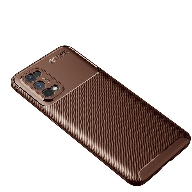Realme 7 Pro Handyhülle - Carbon Fiber TPU Softcase Series - braun
