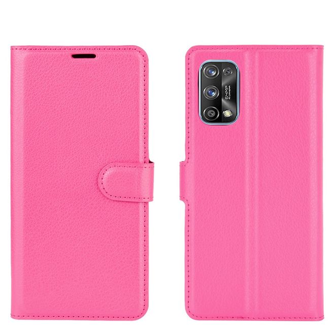 Realme 7 Pro Handy Hülle - Litchi Leder Bookcover Series - rosa