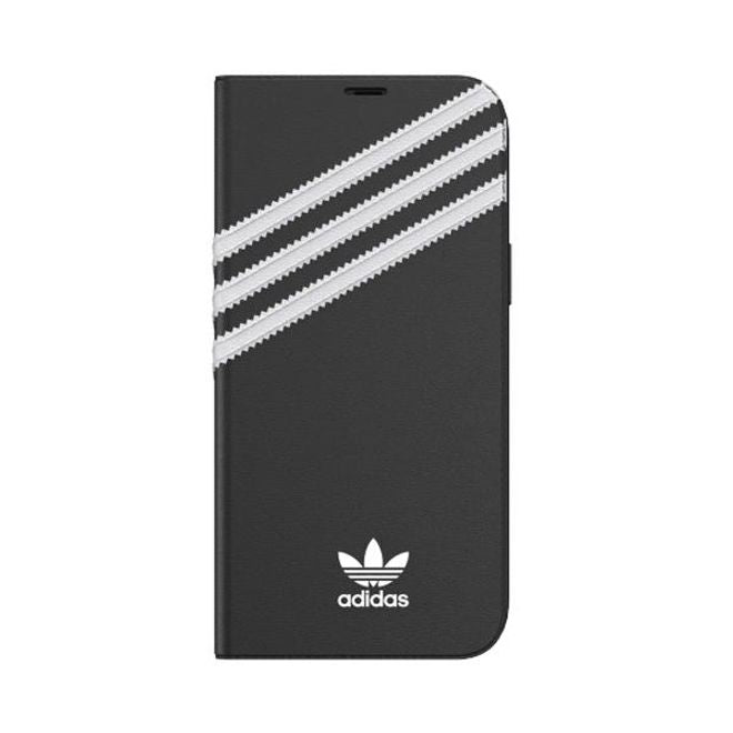 Adidas - iPhone 12 Pro Max Hülle - Leder Bookcover - Booklet Series - schwarz/weiss