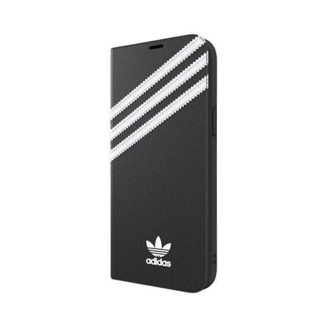 Adidas - iPhone 12 Pro Max Hülle - Leder Bookcover - Booklet Series - schwarz/weiss