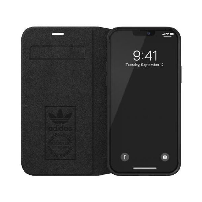 Adidas - iPhone 12 Pro Max Hülle - Leder Bookcover - Booklet Series - schwarz/weiss