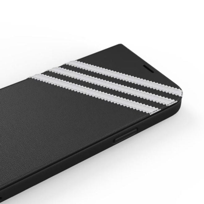 Adidas - iPhone 12 Pro Max Hülle - Leder Bookcover - Booklet Series - schwarz/weiss