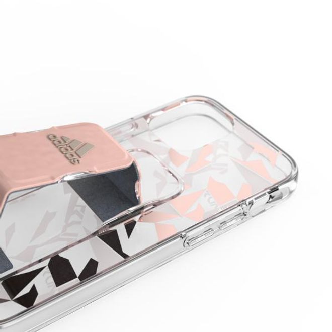 Adidas - iPhone 12 mini Hülle - Hardcase mit Griffhalterung - Clear Grip Series - pink