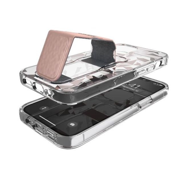 Adidas - iPhone 12 mini Hülle - Hardcase mit Griffhalterung - Clear Grip Series - pink