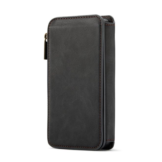 Caseme - iPhone 12 Pro Max Handy Hülle - Leder Etui mit abnehmbarer Plastik Hülle - schwarz