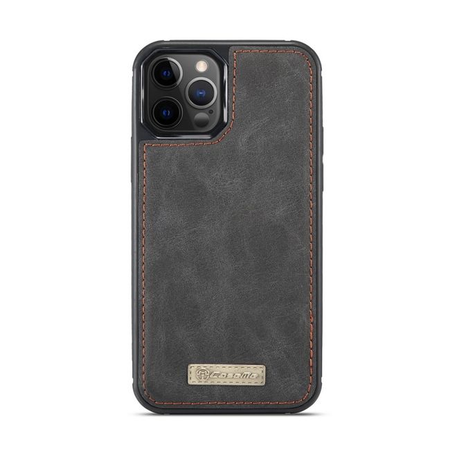 Caseme - iPhone 12 Pro Max Handy Hülle - Leder Etui mit abnehmbarer Plastik Hülle - schwarz