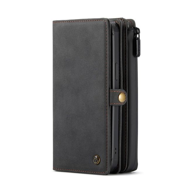 Caseme - iPhone 12 Pro Max Hülle - Leder Case mit abnehmbarer Plastik Hülle - schwarz