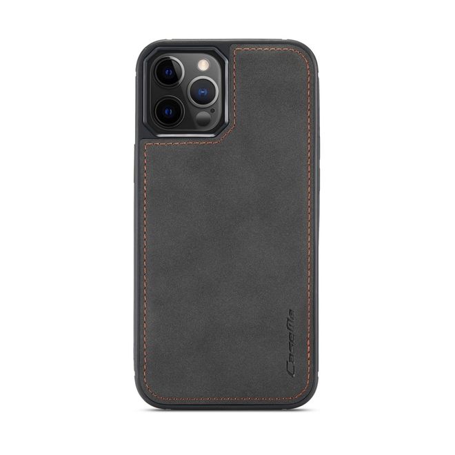 Caseme - iPhone 12 Pro Max Hülle - Leder Case mit abnehmbarer Plastik Hülle - schwarz