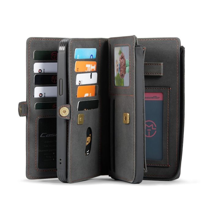 Caseme - iPhone 12 Pro Max Hülle - Leder Case mit abnehmbarer Plastik Hülle - schwarz