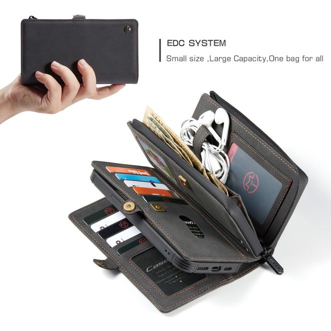 Caseme - iPhone 12 Pro Max Hülle - Leder Case mit abnehmbarer Plastik Hülle - schwarz