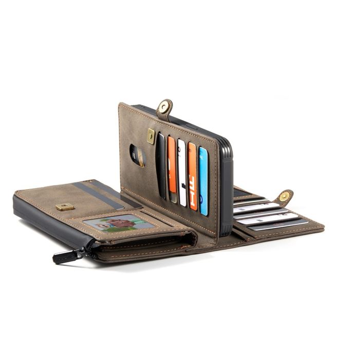 Caseme - iPhone 12 Pro Max Hülle - Leder Case mit abnehmbarer Plastik Hülle - braun