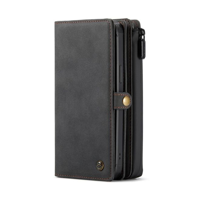 Caseme - iPhone 12 mini Hülle - Leder Case mit abnehmbarer Plastik Hülle - schwarz