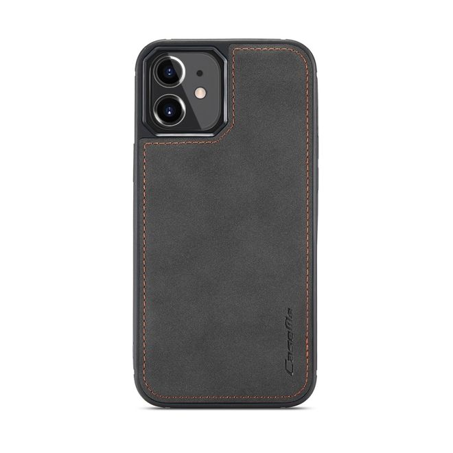 Caseme - iPhone 12 mini Hülle - Leder Case mit abnehmbarer Plastik Hülle - schwarz