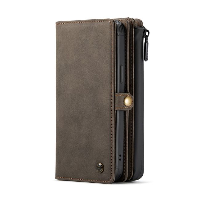 Caseme - iPhone 12 mini Hülle - Leder Case mit abnehmbarer Plastik Hülle - braun