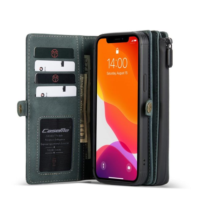 Caseme - iPhone 12 mini Hülle - Leder Case mit abnehmbarer Plastik Hülle - braun