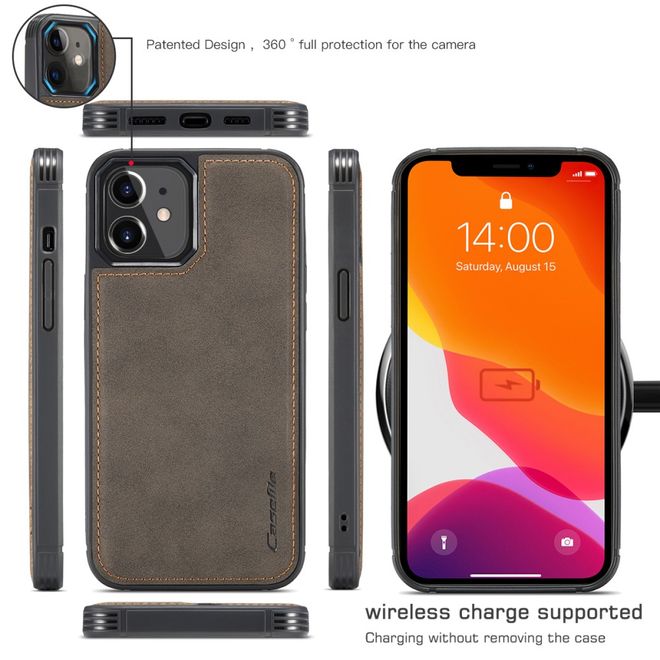 Caseme - iPhone 12 mini Hülle - Leder Case mit abnehmbarer Plastik Hülle - braun