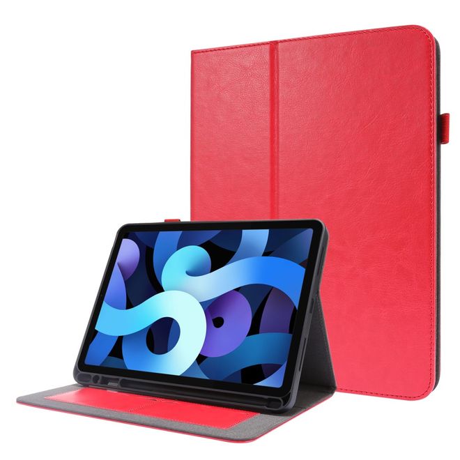 iPad Air (2022 / 2020) / iPad Pro 11 (2022 / 2021 / 2020) Crazy Horse Leather Case - with Stand Function - Red