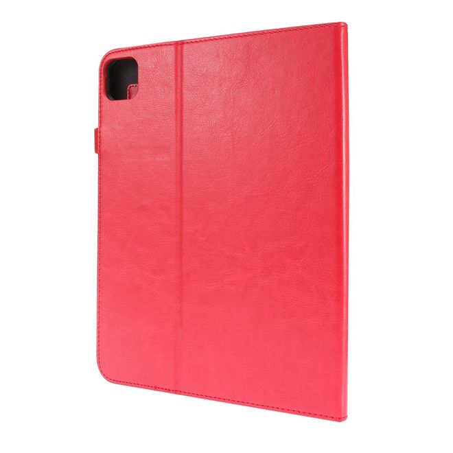 iPad Air (2022 / 2020) / iPad Pro 11 (2022 / 2021 / 2020) Crazy Horse Leather Case - with Stand Function - Red