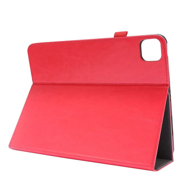 iPad Air (2022 / 2020) / iPad Pro 11 (2022 / 2021 / 2020) Crazy Horse Leather Case - with Stand Function - Red