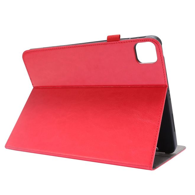 iPad Air (2022 / 2020) / iPad Pro 11 (2022 / 2021 / 2020) Crazy Horse Leather Case - with Stand Function - Red
