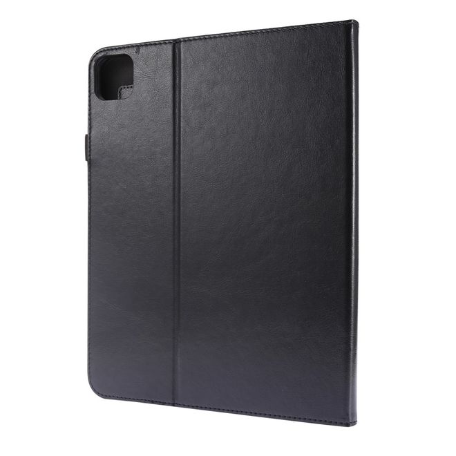 iPad Pro 12.9 (2020) Crazy Horse Leather Case - with Stand Function - Black