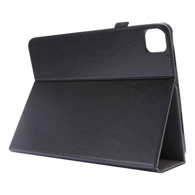 iPad Pro 12.9 (2020) Crazy Horse Leather Case - with Stand Function - Black