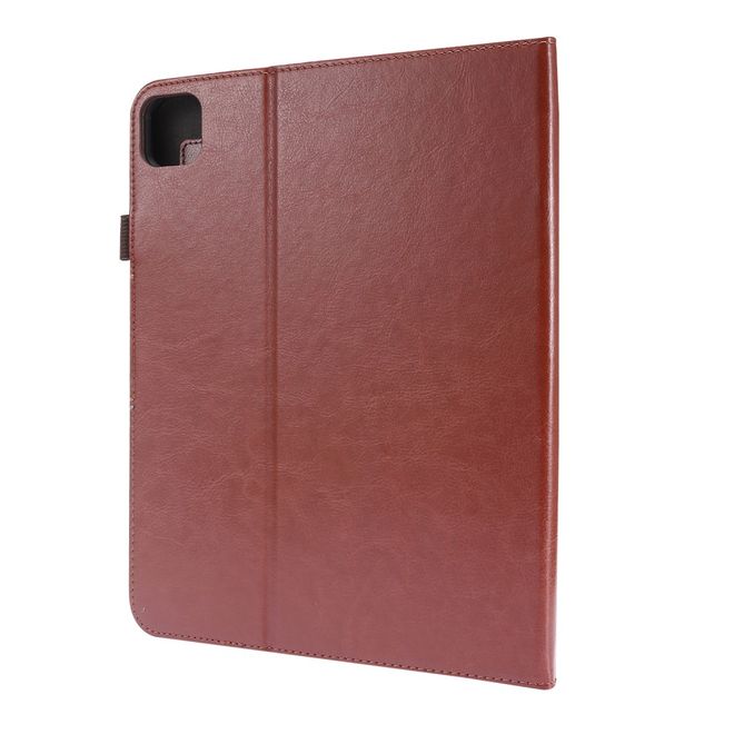 iPad Pro 12.9 (2020) Crazy Horse Leather Case - with Stand Function - Brown