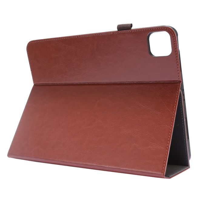 iPad Pro 12.9 (2020) Crazy Horse Leather Case - with Stand Function - Brown